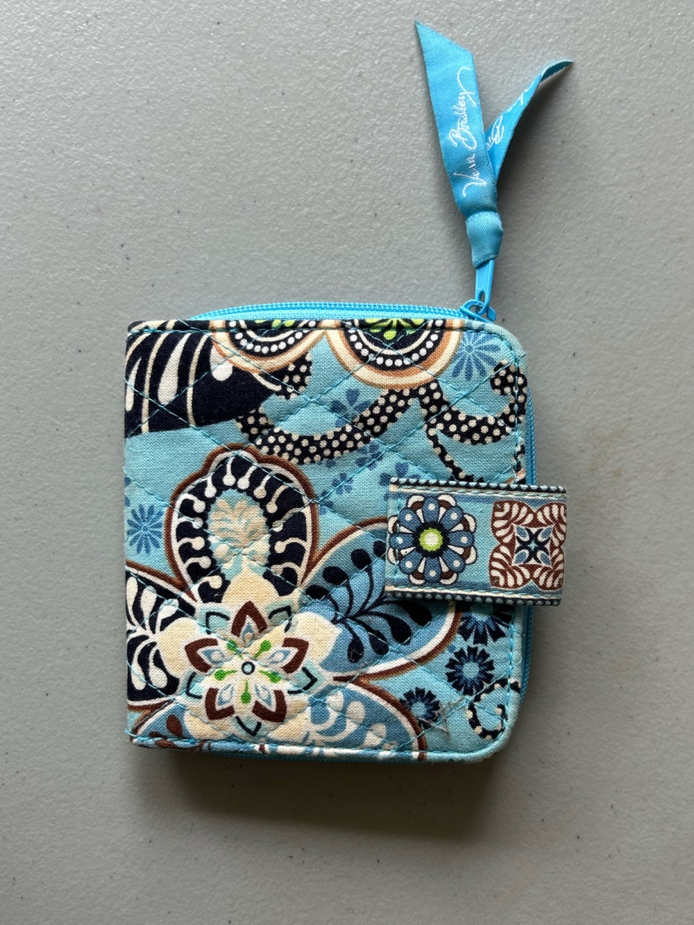 Vera Bradley “Bradley” trifold wallet - blue paisley multicolor